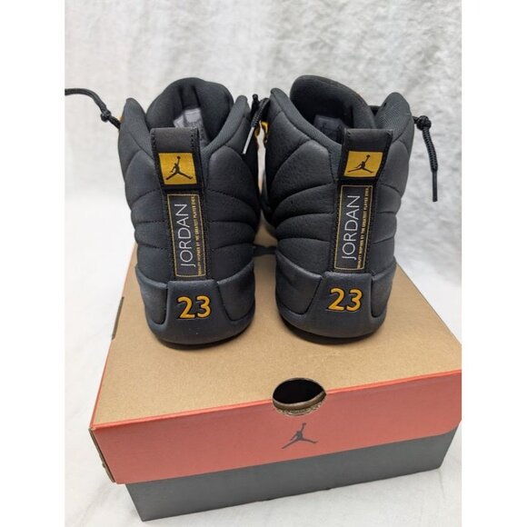 Air Jordan 12 RETRO men's size 8 Black / Taxi yellow sneakers with box - Picture 6 of 8